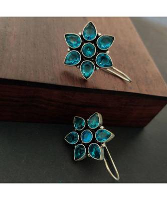 Sky Blue Stone Loop Earring 1