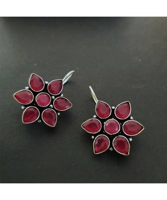 Pink Stone Loop Earring 1