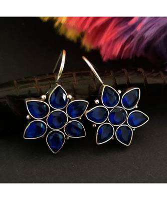 Blue Stone Loop Earring 1