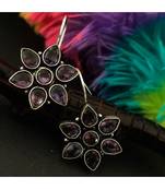 Purple Stone Loop Earring