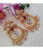 Silver And Golden Coin Earring