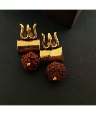 Trishul Earring In Rudraksh 1