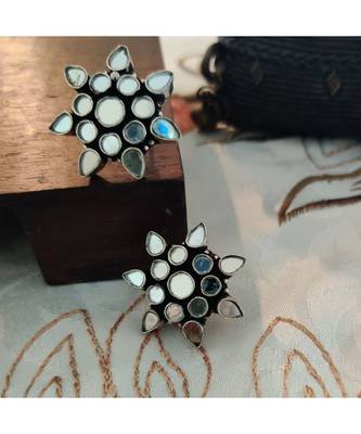 German Silver Mirror Stud 1