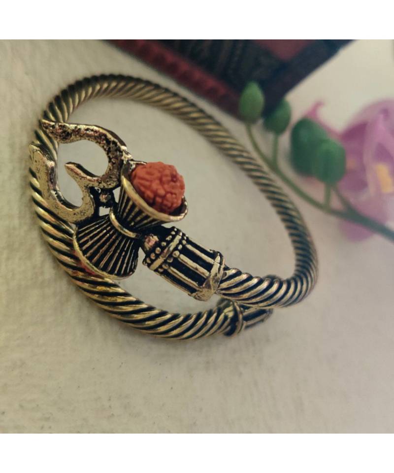 Golden Trishul Hand Kada