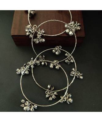 German Silver Ghungaroo Bangle Set 1