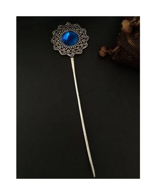 German Silver Blue Stone Bustick 1