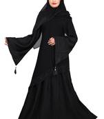 Khadija Fashion, Women's Black Color Burqa High Quality Crush Fabric, With Scarf Size L,XL,XXL.
