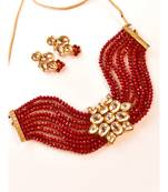 Red moti necklace-sets