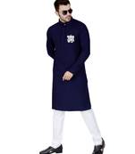 Blue plain Rayon kurta pajama