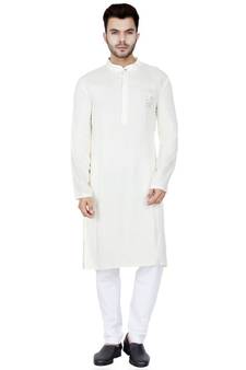 white plain Rayon kurta pajama