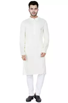 white plain Rayon kurta pajama