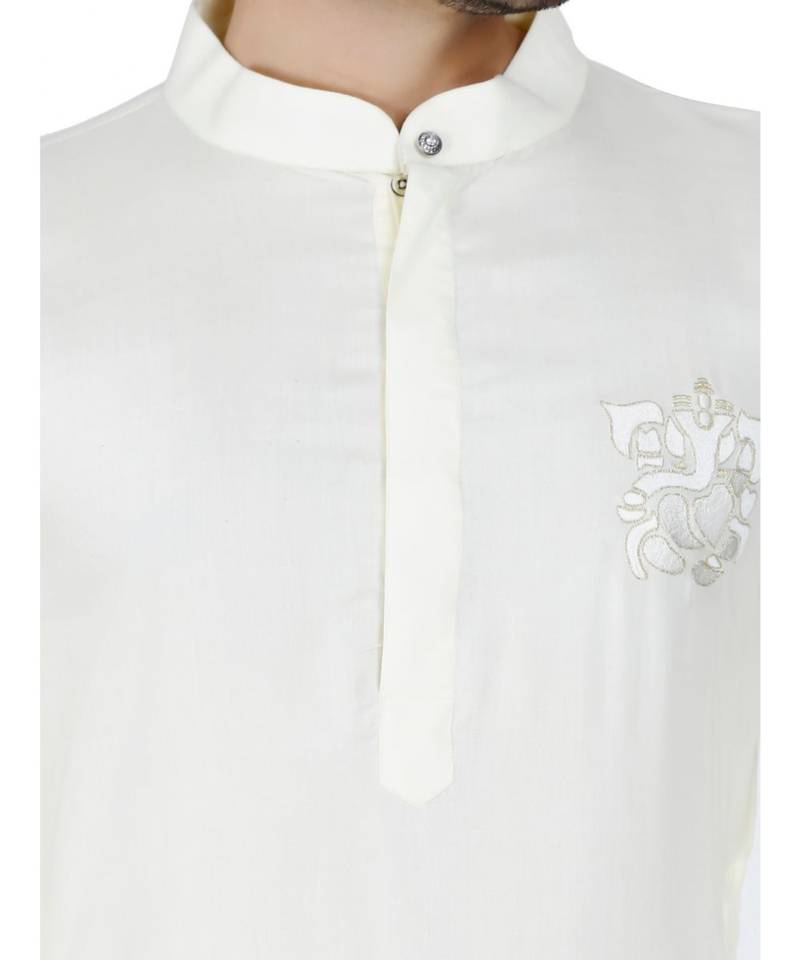 white plain Rayon kurta pajama
