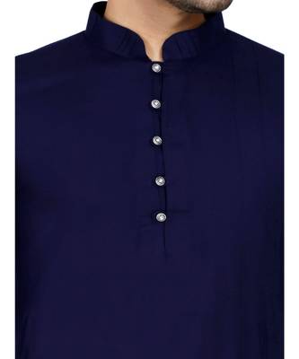 Blue plain Rayon kurta pajama 5