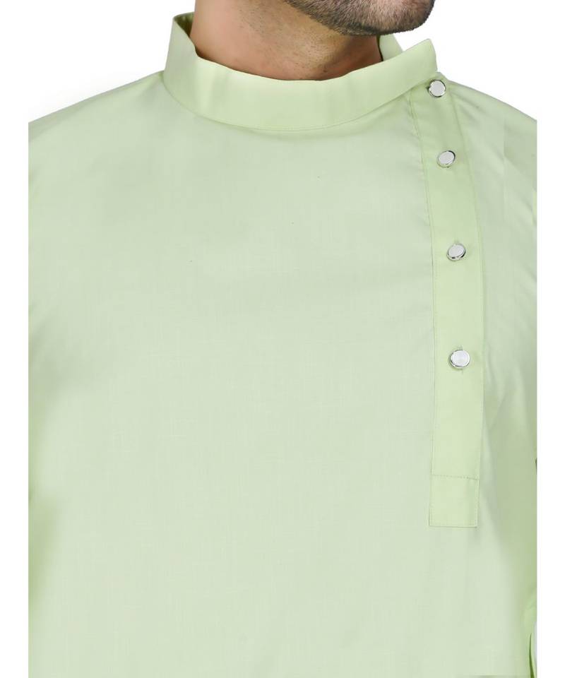 Green plain Cotton kurta pajama