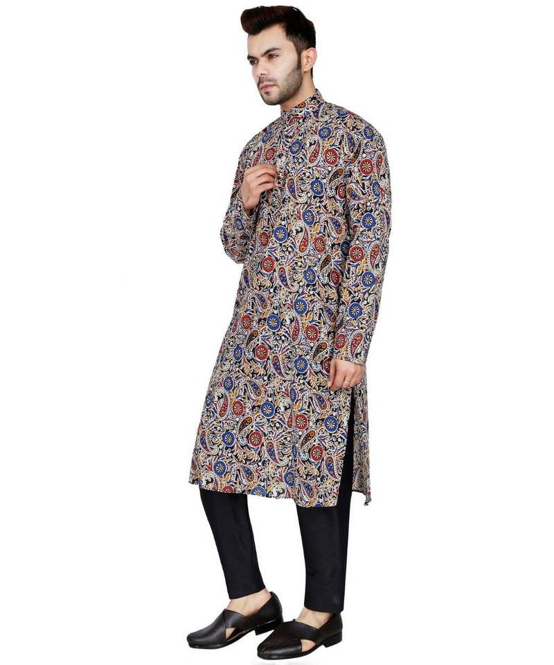 multicolor plain Cotton kurta pajama