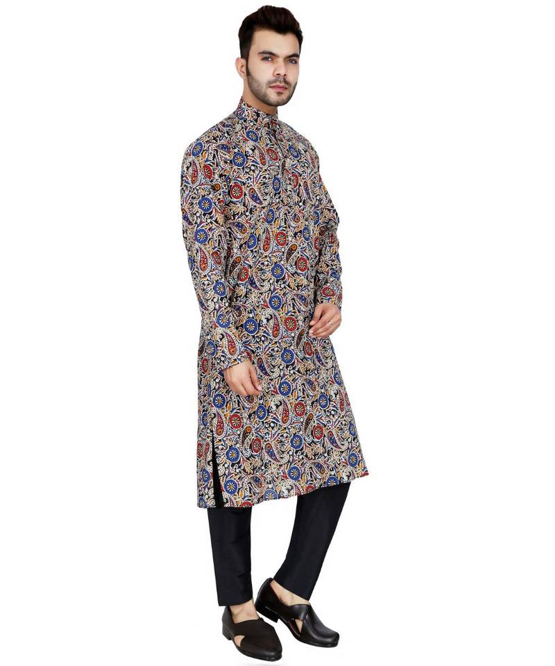 multicolor plain Cotton kurta pajama