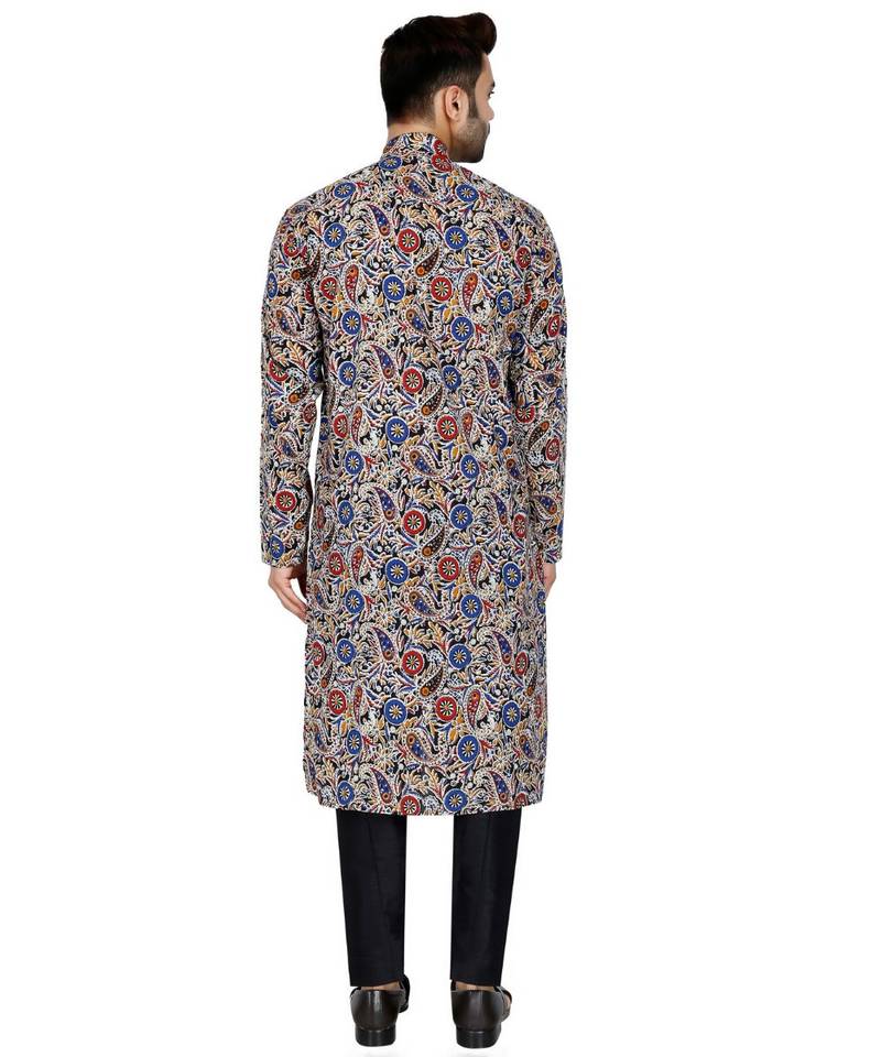 multicolor plain Cotton kurta pajama