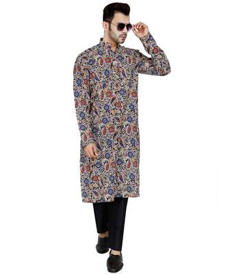 multicolor plain Cotton kurta pajama 6