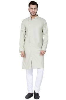 Green plain Cotton kurta pajama