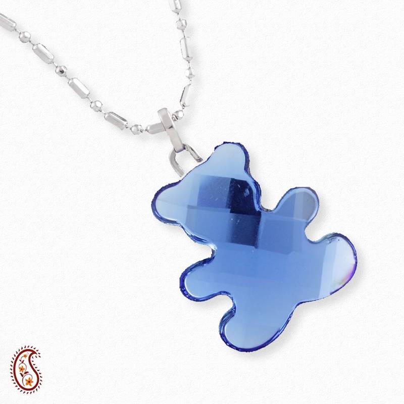 Baby Blue Bear Crystal Pendant