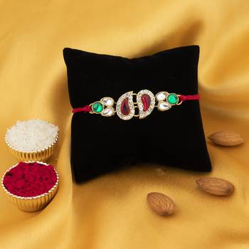 Sukkhi Exotic Gold Plated Rakhi with greeting card 3