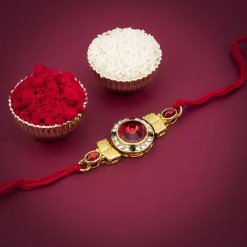 Sukkhi Exotic Gold Plated Rakhi with greeting card 2
