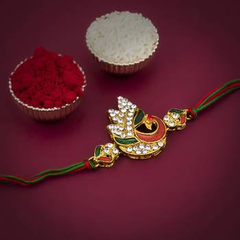 Sukkhi Exotic Gold Plated Rakhi with greeting card 2