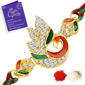 Sukkhi Exotic Gold Plated Rakhi with greeting card 1