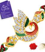 Sukkhi Exotic Gold Plated Rakhi with greeting card