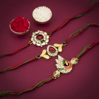 Sukkhi Exotic Gold Plated Rakhi with greeting card 2
