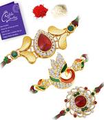 Sukkhi Exotic Gold Plated Rakhi with greeting card