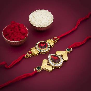 Sukkhi Exotic Gold Plated Rakhi with greeting card 2