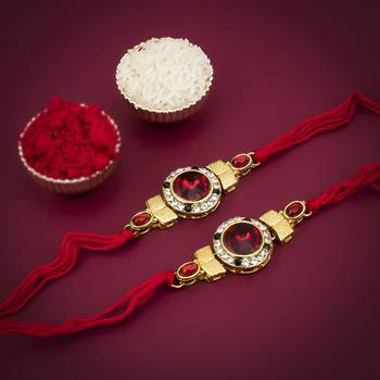 Sukkhi Exotic Gold Plated Rakhi with greeting card 2
