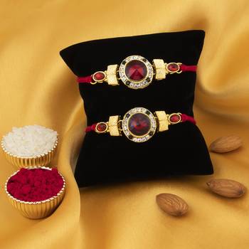 Sukkhi Exotic Gold Plated Rakhi with greeting card 3