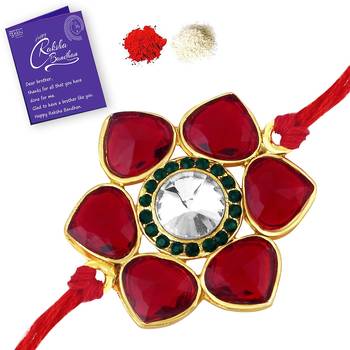 Sukkhi Exotic Gold Plated Rakhi with greeting card 4