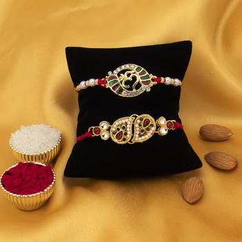 Sukkhi Exotic Gold Plated Rakhi with greeting card 3