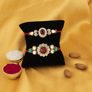 Sukkhi Exotic Gold Plated Rakhi with greeting card 3