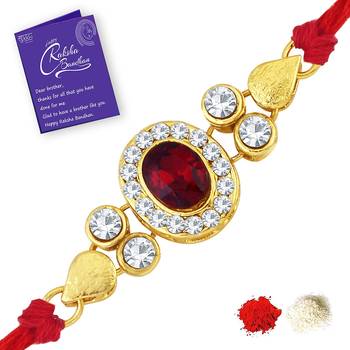 Sukkhi Exotic Gold Plated Rakhi with greeting card 4