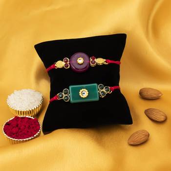 Sukkhi Exotic Gold Plated Rakhi with greeting card 3