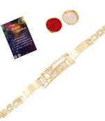 Rakhi Bracelet "VEERA" Daimond Stud For   Bhaiya Brother Bhai With Roli Chawal And  Greeting Card