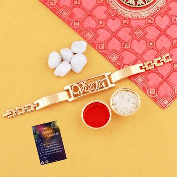 Rakhi Bracelet "VEERA" Daimond Stud For   Bhaiya Brother Bhai With Roli Chawal And  Greeting Card 2