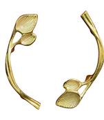 set of 2 Handle two leaf brass handle