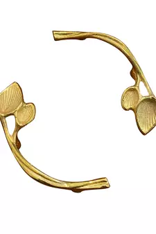 set of 2 Handle two leaf brass handle