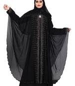 Khadija Fashion, Women's Nida Soft Fabric, Heavy Designer Farasha Pattern Traditional Burqa With Dupatta.