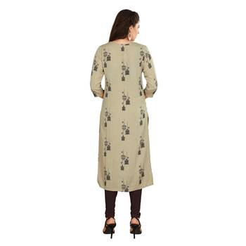 Grey printed rayon long-kurtis 2