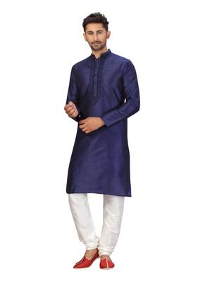 Blue Art Silk Dori work Kurta Pyjama 3