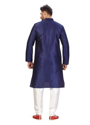 Blue Art Silk Dori work Kurta Pyjama 5