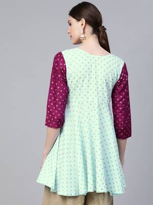 Blue printed crepe tunics 2