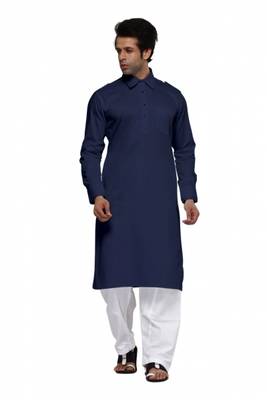 Mens Traditional and Occasional solid cotton Kurta  2