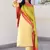 Yellow embroidered pure silk salwar